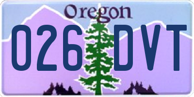 OR license plate 026DVT