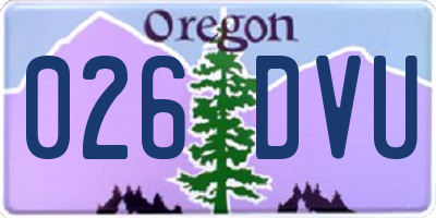 OR license plate 026DVU