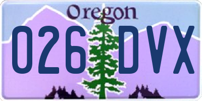 OR license plate 026DVX