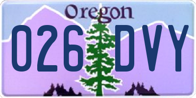 OR license plate 026DVY