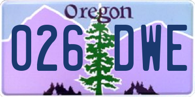 OR license plate 026DWE