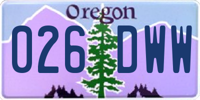 OR license plate 026DWW