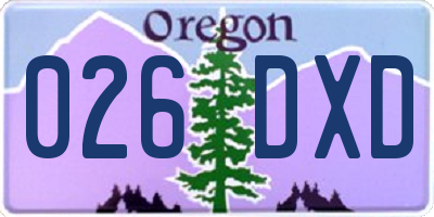 OR license plate 026DXD