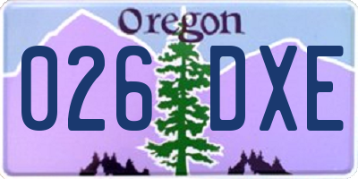 OR license plate 026DXE