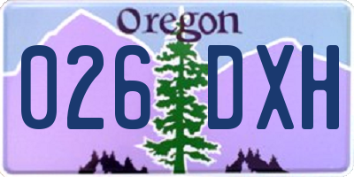 OR license plate 026DXH