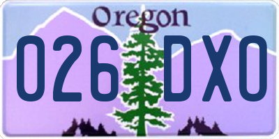 OR license plate 026DXO
