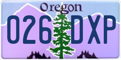 OR license plate 026DXP