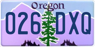 OR license plate 026DXQ