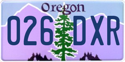OR license plate 026DXR