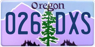 OR license plate 026DXS