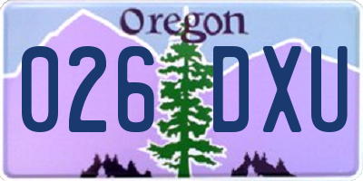 OR license plate 026DXU