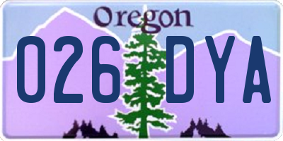 OR license plate 026DYA