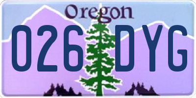 OR license plate 026DYG
