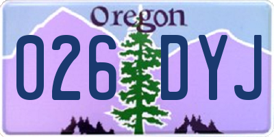 OR license plate 026DYJ