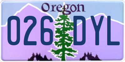 OR license plate 026DYL
