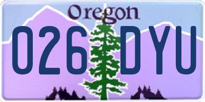 OR license plate 026DYU