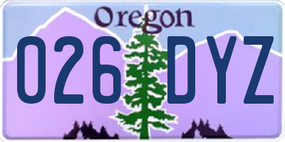 OR license plate 026DYZ