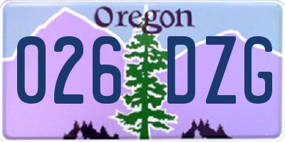 OR license plate 026DZG