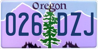 OR license plate 026DZJ