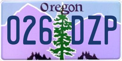 OR license plate 026DZP