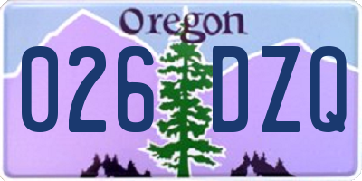 OR license plate 026DZQ