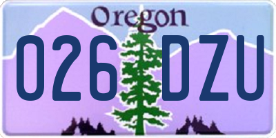 OR license plate 026DZU