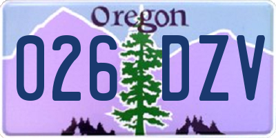 OR license plate 026DZV