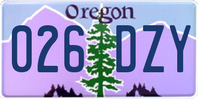 OR license plate 026DZY
