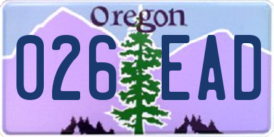 OR license plate 026EAD