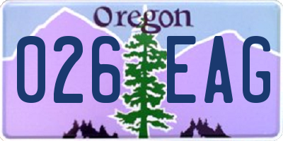 OR license plate 026EAG