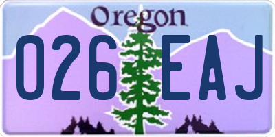 OR license plate 026EAJ