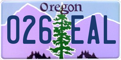 OR license plate 026EAL