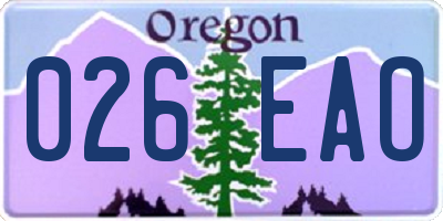 OR license plate 026EAO