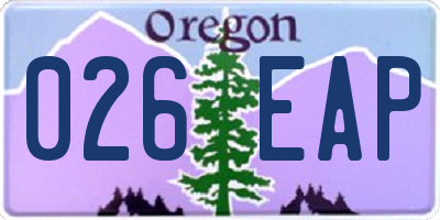 OR license plate 026EAP