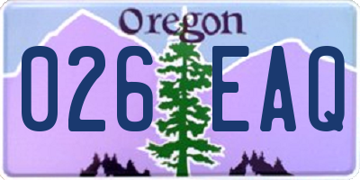 OR license plate 026EAQ