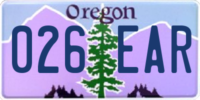 OR license plate 026EAR