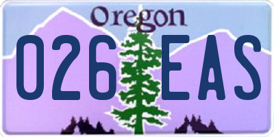 OR license plate 026EAS