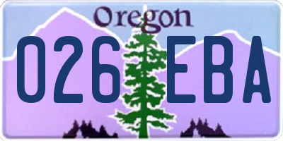 OR license plate 026EBA