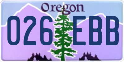 OR license plate 026EBB