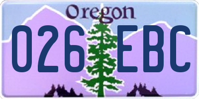 OR license plate 026EBC