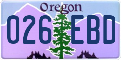 OR license plate 026EBD