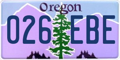 OR license plate 026EBE