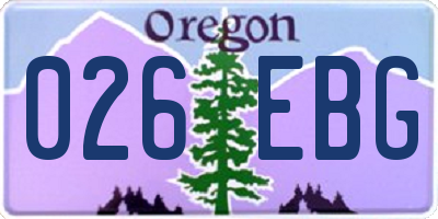 OR license plate 026EBG