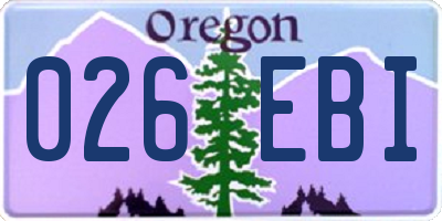 OR license plate 026EBI