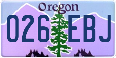 OR license plate 026EBJ