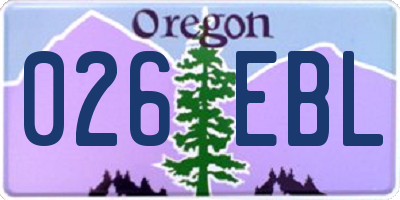 OR license plate 026EBL