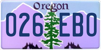OR license plate 026EBO
