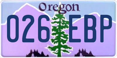 OR license plate 026EBP