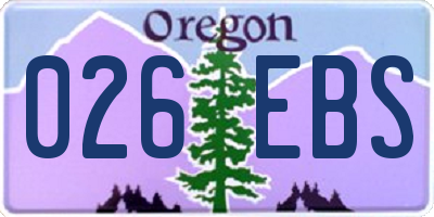 OR license plate 026EBS