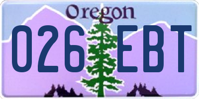 OR license plate 026EBT